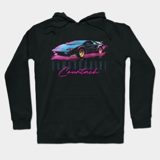 Lamborghini Countach -- Vaporwave Aesthetic Design Hoodie